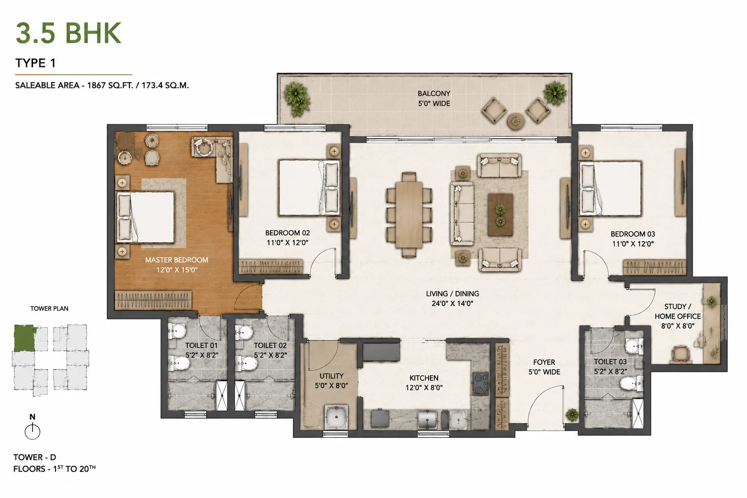 Embassy Bettahalsur 4 BHK Floor Plan